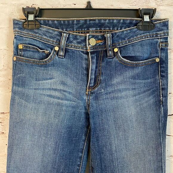 Tory Burch Classic Bootcut Jeans Denim Medium Wash Low Rise Size 25 Waist - Picture 2 of 10